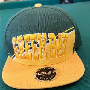Green Bay Embroidered Snapback Hat - Green & Yellow